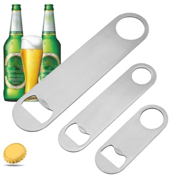Mini Slitesterk ølflaskeåpner Rustfritt stål Flat Speed Bott L 17.7*4cm