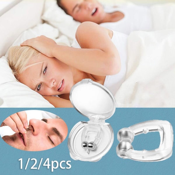 Ny Mini Snore STOP Anti-snorken Søvn Apnø Søvnhjælp Næse White A