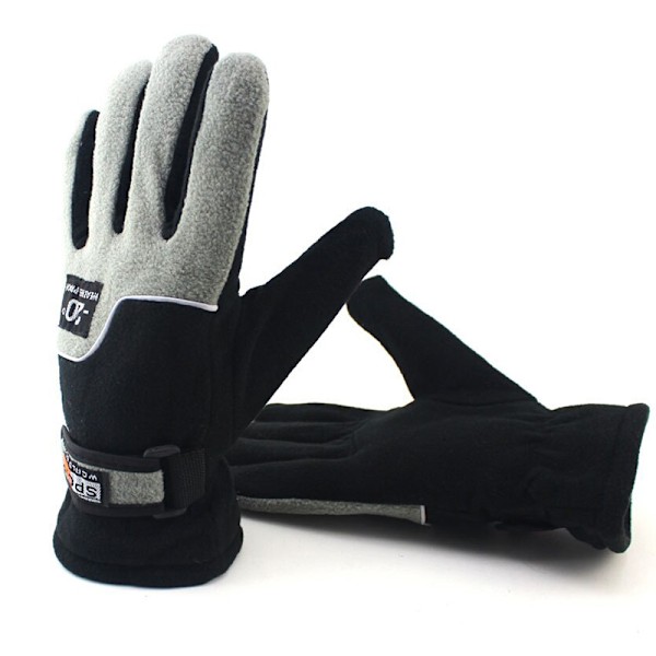 -20℃ Vintervarma Fleecehandskar Män Termisk Sport Cykling Snö Gray