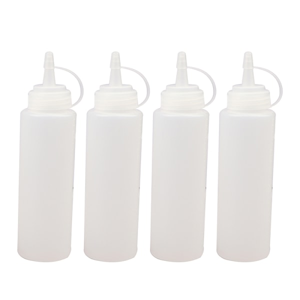4 ST Squirt Kryddor Flaskor Sallad Sås Dispenser Ketchup Cr White one size