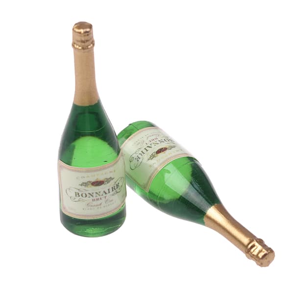 2 st. dockhus champagne dryckesflaskor 1/12 skala mini dockhus One Size