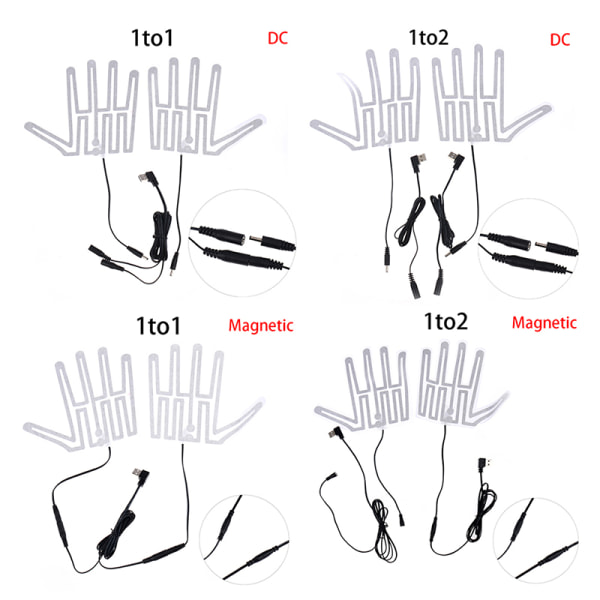 5 V hiilikuitulämmityskäsinetyyny Käsienlämmitin USB -kalvo sähköinen White DC line 1to2 wire