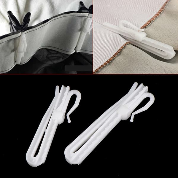10 st gardinkrokar ringfönster vit plastgardin H 8.5CM