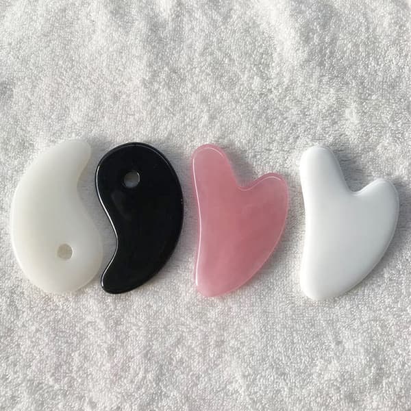 4 stk face gua sha board ansigtsskrabning skrotningsplade face bo Black C