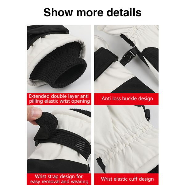 Outdoor Ski Gloves Ratsastus Miehet Naiset Tuulenpitävä Vedenpitävä Motorc D OneSize