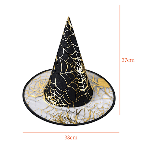 Heksehatt Cosplay Cap Stilig Unikt Mønster Gas Halloween Co Black