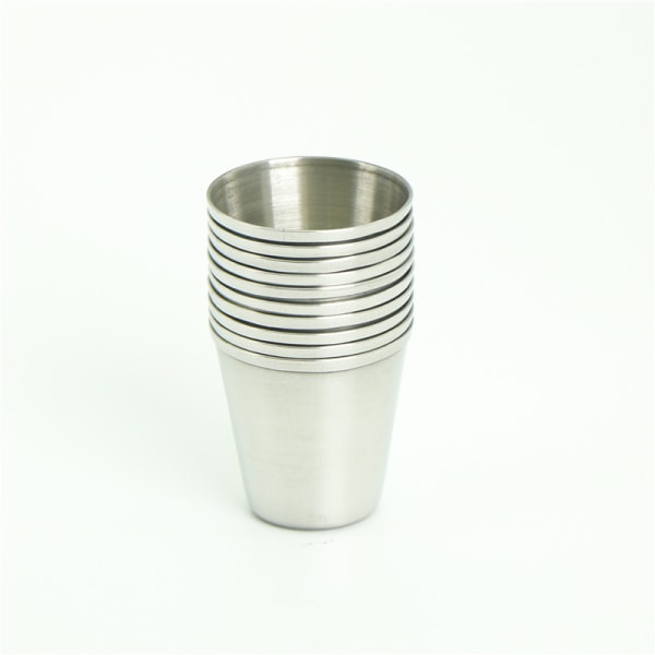 10 stk 30 ml bærbare vindrikkeglass i rustfritt stål Silver 10Pcs