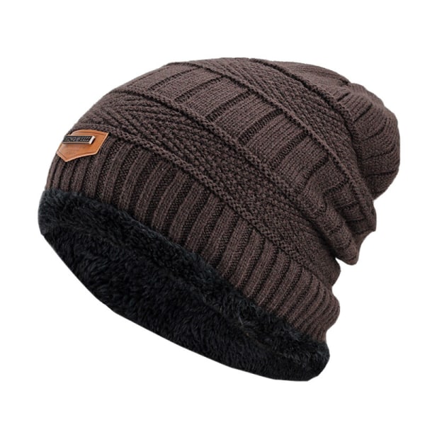 Vinterhatt för män Bomull Tjocka Varma mössor Hatt Mode Unisex Brown one size