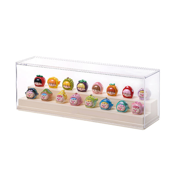 Transparent Blind Box Förvaring Cartoon Dock Display Figur Box Display Yellow