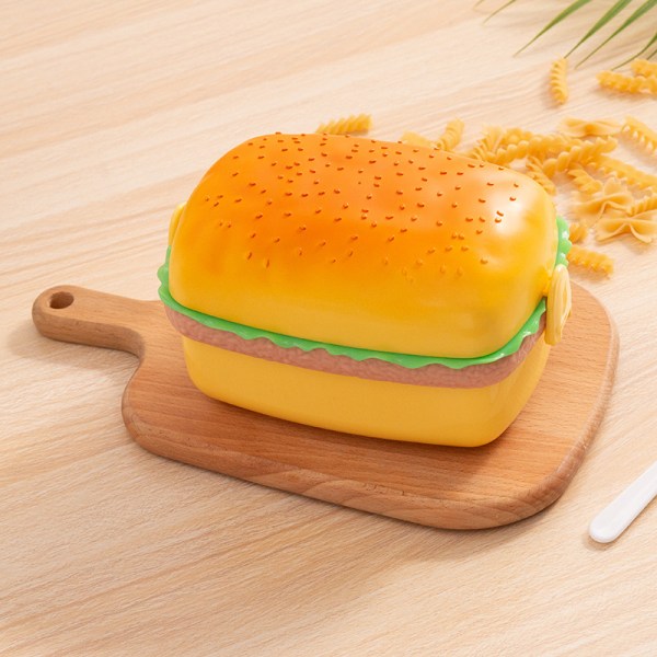 Hamburger Lunch Box Kid Bento Box Container Creative Burger Lu orange 1