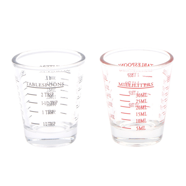 1 Stk 30 ML Glass Målekopp Med Skala Shot Glass Flytende Glass Black 30ml