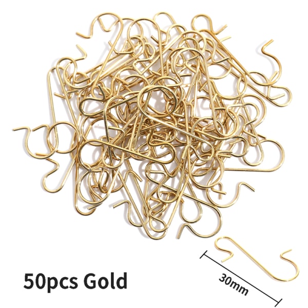 50stk julepynt Metall S-formede krokholdere jul Gold 30mm