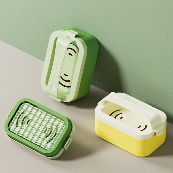 Hög Elasticitet Mesh Tvål Bubbellåda Multifunktionell Tvållåda H Yellow