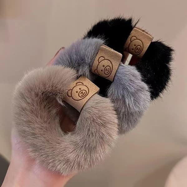 Efterår og vinter plys bamse håndklæde ring hårelastik og stil A2