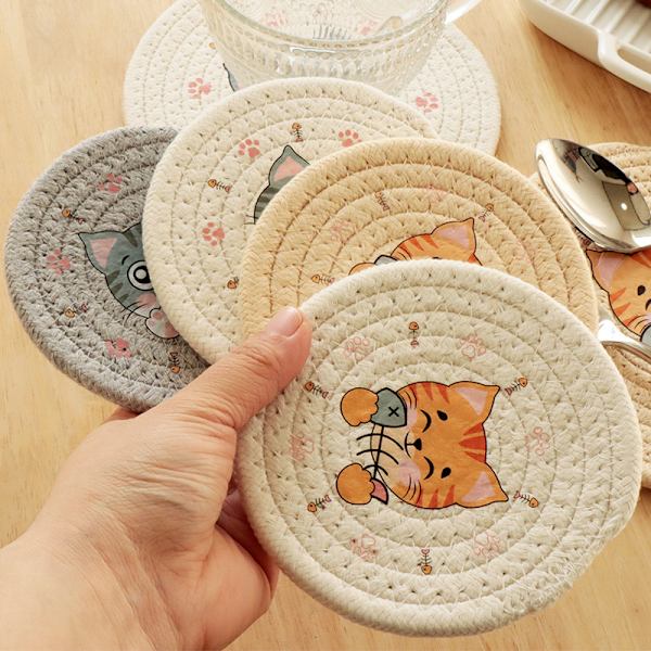 Bordplateisolasjon Dekkematte Kopp Skålmatte Hjemdekorasjon Dura Beige 18cm
