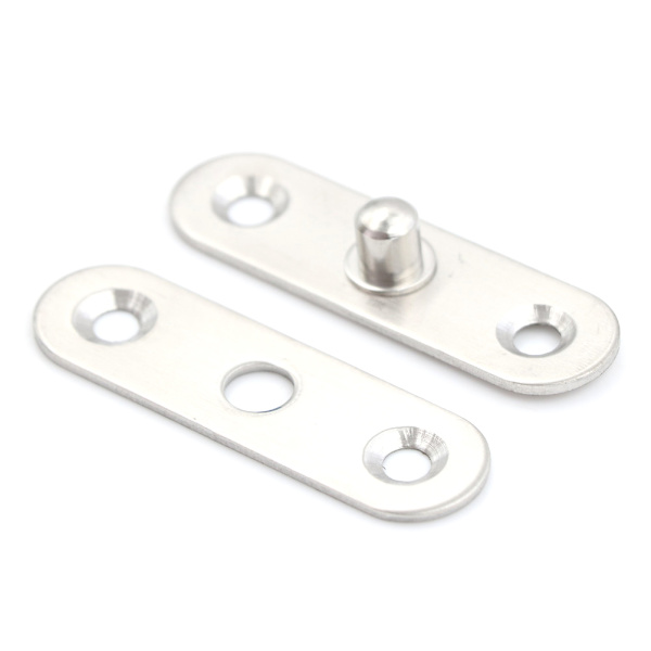 Ny 56 mm L hårdvara i rostfritt stål 360 graders roterande dörr Pi Silver one size