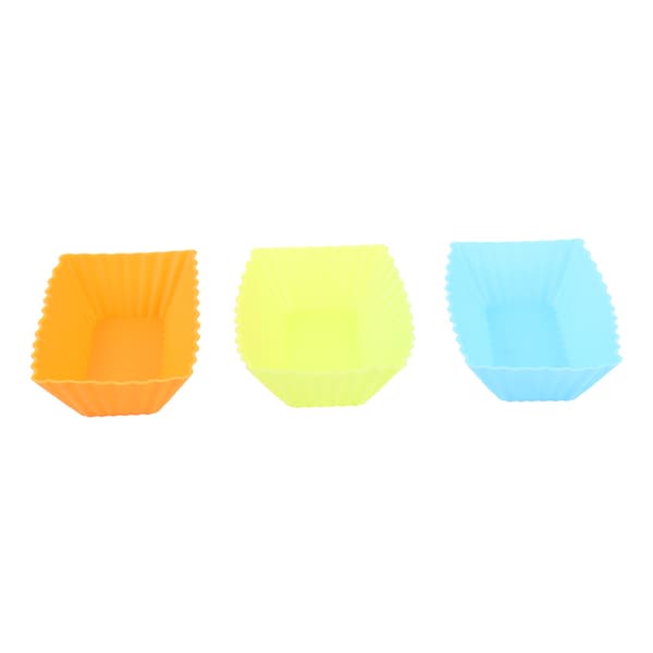 6 stk Silikon Gjenbrukbar kakeform Gelébakeform Cupcake Mak orange one size