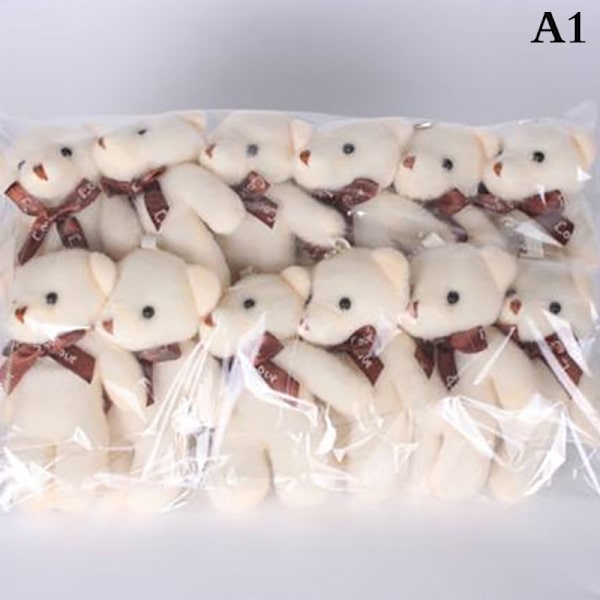 12-pack Mjuka Stoppade Björnar Plyschleksaker Mini Teddybjörnar Dockor A6