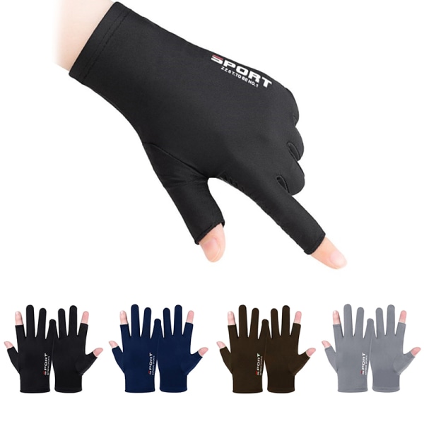 Sommerhansker Menn Ice Silk Sun Proction Driving Glove Fishing G Black One Size