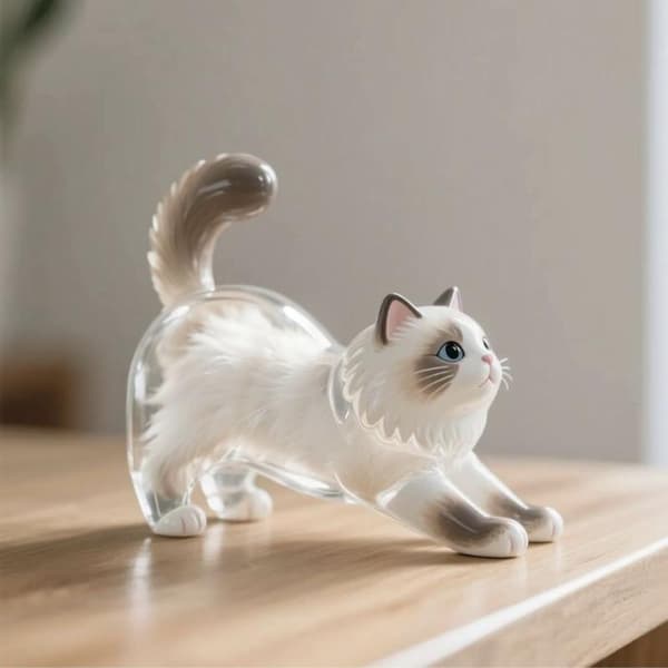 Förvaringslåda för djurhår i kattform Transparent hårvårdshår K A2 one size