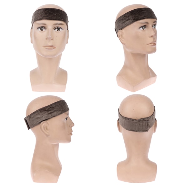 1X Velvet Wig Elastiskt hårband Antisladd Fast Peruk Grip Band Ad Black Black