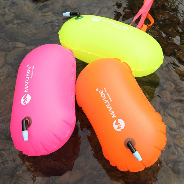 1 PC PVC Svømmebøje Sikkerhed Lufttør Trækkeraske Float Oppustelig S Fluorescent Yellow