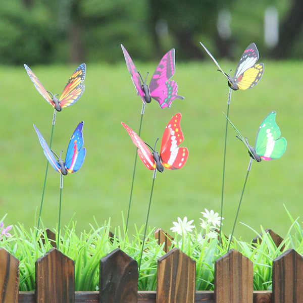 10 st Butterflies Garden Yard er Färgglad utomhusdekorblomma Multicolor 10Pcs