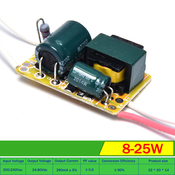 3W 5W 8W 18W 36W LED Light Driver Supply Transformer Radiating 8-25W