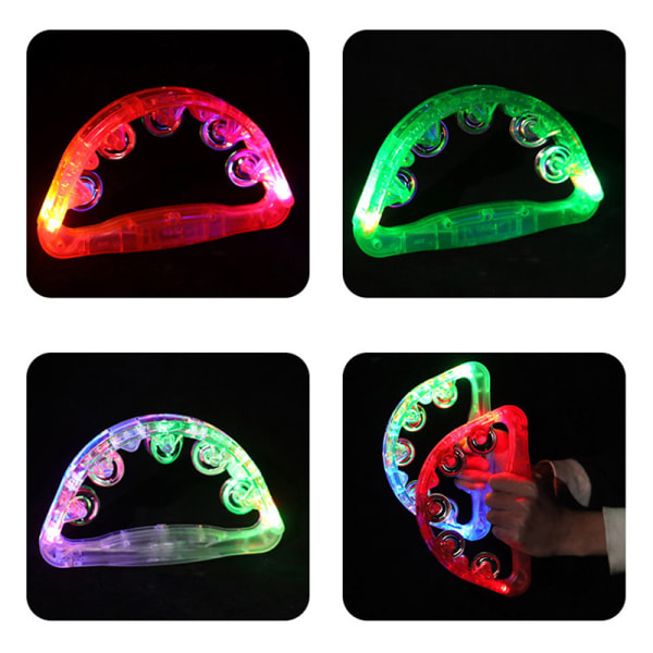 LED Light Up Sensory Toy Blinkande Tambourine Shaking Party Musi random Color onesize