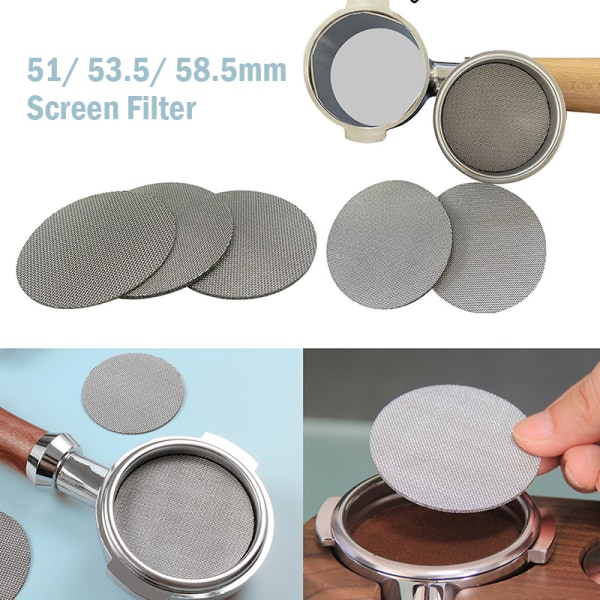 51/53,5/58,5 mm Kontakt Puck Filter Mesh Kaffehine Universall silver 51mm（100um)