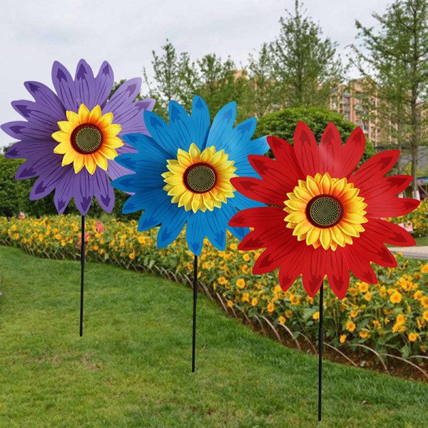 Solros väderkvarnar Vindspinnare för hemmaträdgård DIY Kids Outd Yellow one size