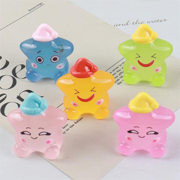 10 stk./pose Luminous Stjerne Bil Ornamenter Dukkehus Legetøj Dukker Hjem 10PCS