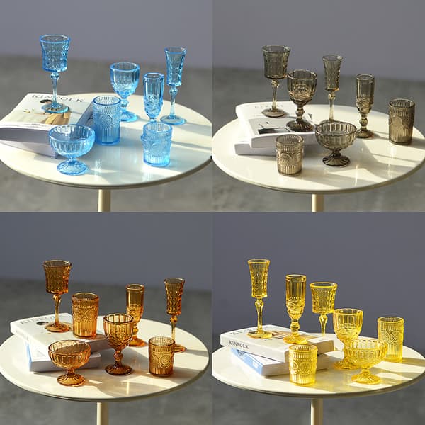 7 Stk 1:6 Dukkehus Miniatyr Vannkopp Vinglass Champagne Gla Gray One Size