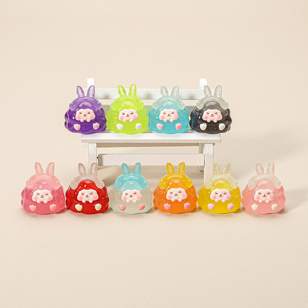 Kawaii tecknade dekorationer Mini Resin Luminous Små Prydnader onesize