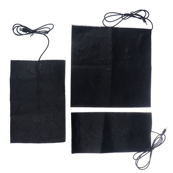 7 Storlek USB Warm Carbon Fiber Heated Pads Uppvärmd Jacka Coat Ves Black 20*15cm