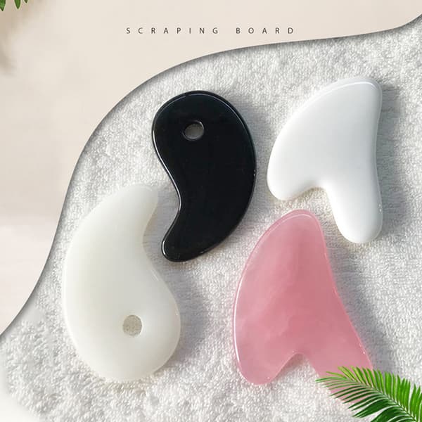 4 stk face gua sha board ansigtsskrabning skrotningsplade face bo Black C