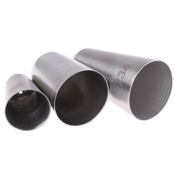 Gräsbakning Dekorera Cupcake Cake Glasyr Piping Munstycken Tips Silver 1 set