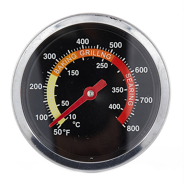 Rustfritt stål Grill BBQ Smoker Grill Termometer Temperatu Silver One size