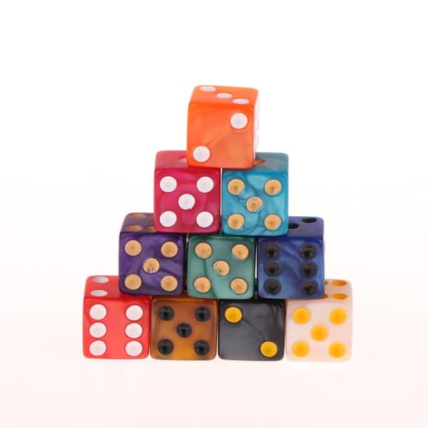 6-sided terninger 16 mm akryl D6 terningesæt til DND Black