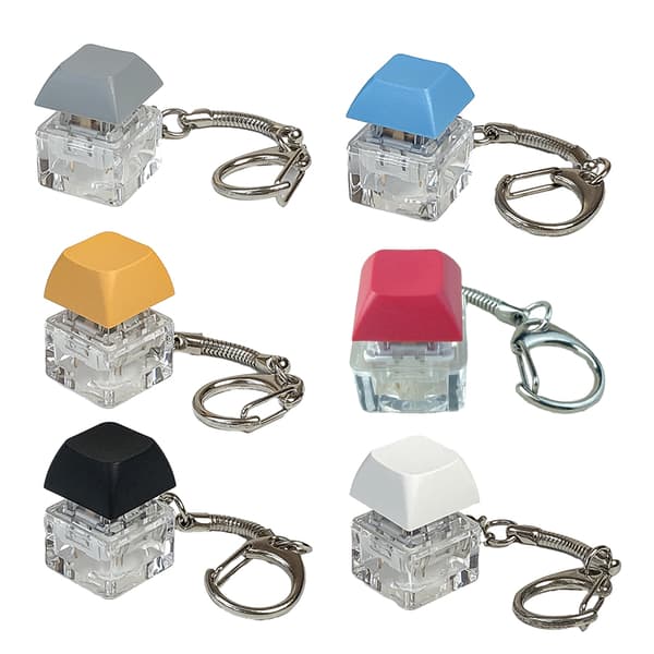 Merit +1 Muyu Decompression Keychain Keyboard Button Sormenpää Blue one size