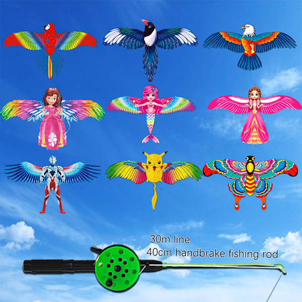 Flyvende Dragespil Butterfly Mermaid Papegøje Ørn Drage Med Håndtag F