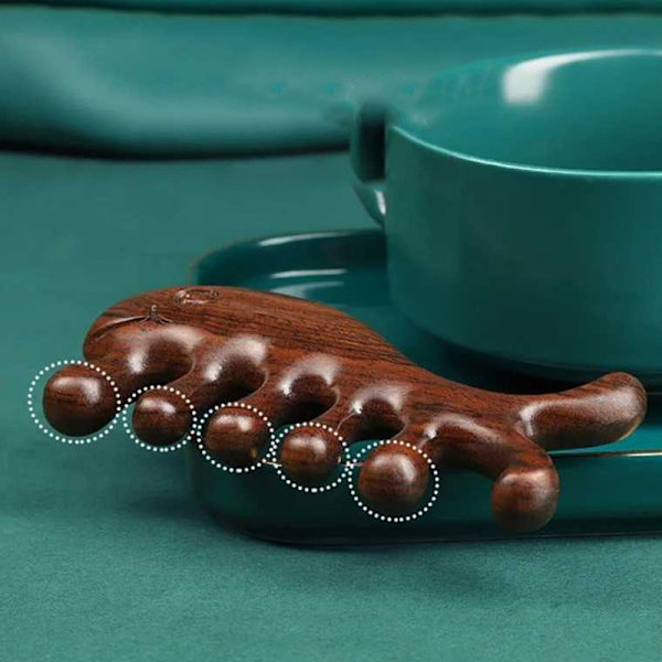 Santelipuuhierontakampapää Meridian Scalp Comb Antistaattinen Wi Brown C