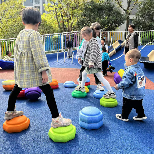 Kids Balance Toy Stepping Stones Stabling Stones Utendørs Innendørs Orange one size