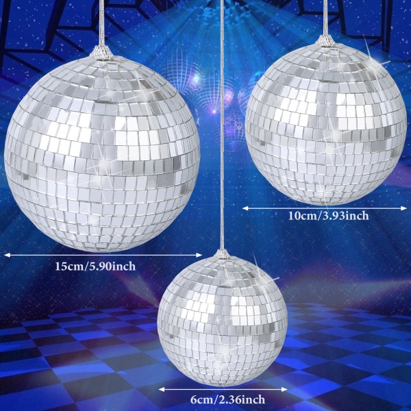 8 delar Spegel Disco Balls Silver Hängande Disco Light Mirror B Blue one size