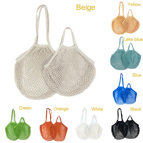 Genanvendelige købmandsvarer Tasker Bomuld Mesh streng Nettote Bag F Red B