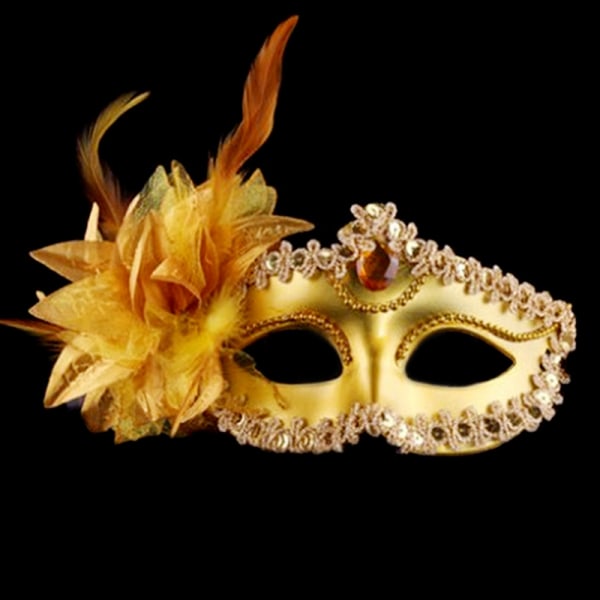 Sexy Diamond Venetian Mask Venezia Feather Flower Wedding Carniv Rose red onesize