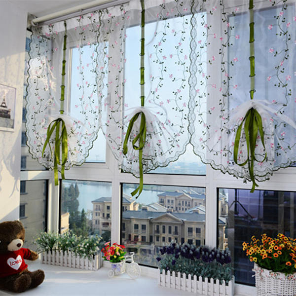 1 Stk Vindu Kjøkken Baderomsløfting Roll Up Roma Gardin Emb 1Pc 80*100cm