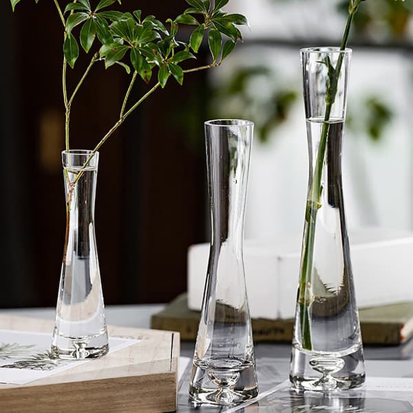 Transparent Glas Blomvas Liten Vas Hydroponik Blomster Te 4