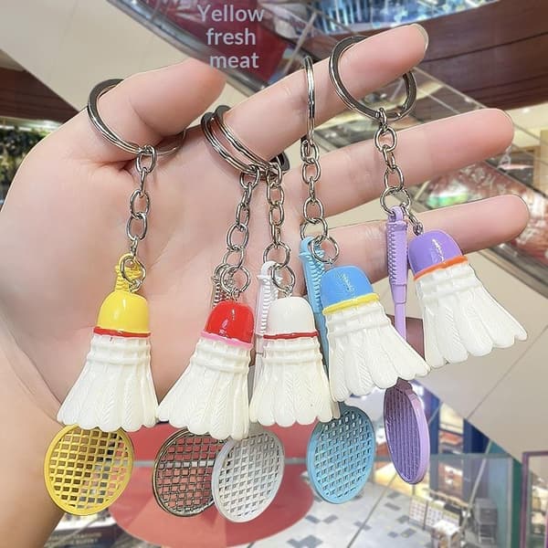 Mode Badminton Ketsjer Nøglering Nøgleholder Nøglering Nøglering B Silver