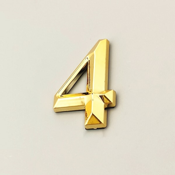 7 cm moderne husnummer plakett Nummer siffer Klistremerke Plate Sig Gold 4